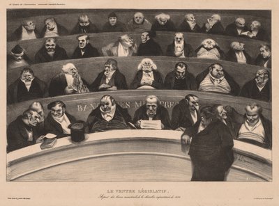 Štítek The Monthly Association 18: The Legislative Belly, 1834. od Honoré Daumier