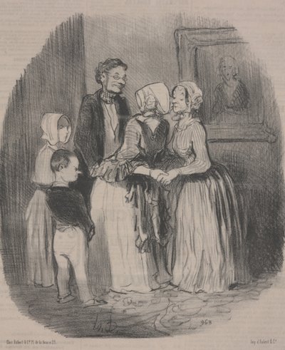 Povinná novoroční návštěva u tety Rabourdin od Honoré Daumier