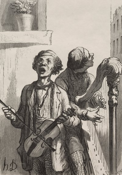 The Singers: Street Singers.  od Honoré Daumier