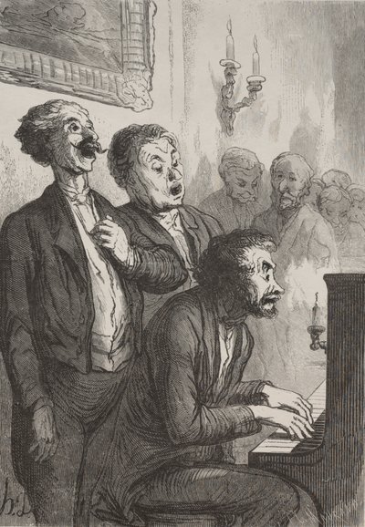 The Singers: The Singers in the Salon od Honoré Daumier