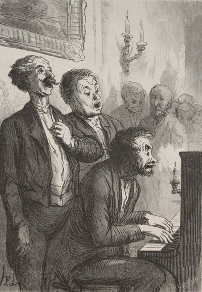 The Singers: The Singers in the Salon. od Honoré Daumier