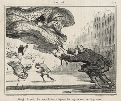 Nebezpečí nošení sukní s obručí... od Honoré Daumier