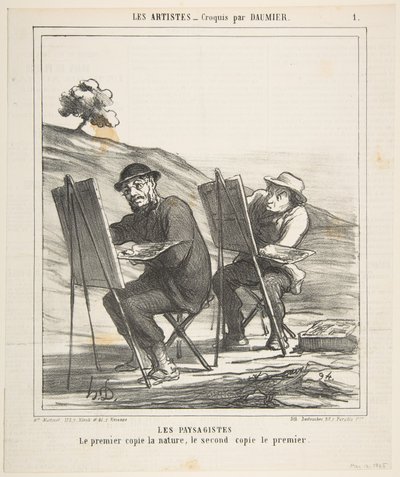 Krajináři, první kopíruje přírodu, druhý kopíruje první, z..., 12. května 1865. od Honoré Daumier