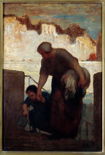 Pračka. Obraz Honore Daumier od Honoré Daumier