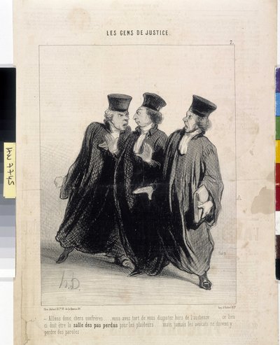 Lidé spravedlnosti. Kreslený film Honore Daumier (1808-1879), 37,5x28. Výňatek z novin Le”” Charivari””, Musee des Beaux Arts, Palais Longchamp, Marseille od Honoré Daumier