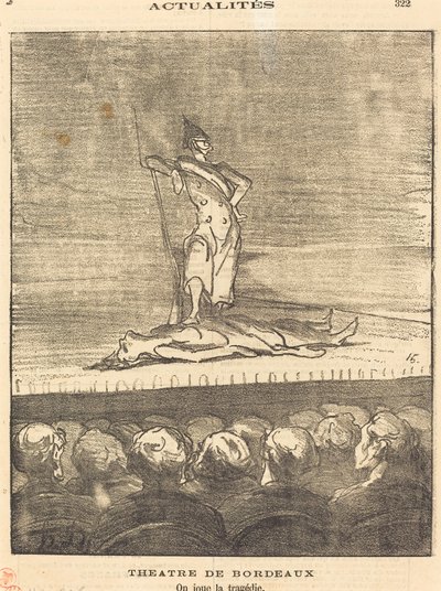 Bordeaux Theatre - hrajeme tragédii od Honoré Daumier