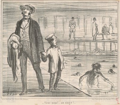 Tady tati! ... opice! ... od Honoré Daumier
