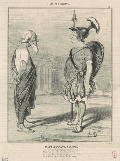Telemachus obnoven ke ctnosti od Honoré Daumier
