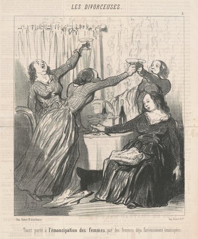 Přípitek vznesený na emancipaci žen... od Honoré Daumier