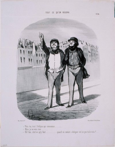 Cokoli chceme: Víte, zatmění začíná... od Honoré Daumier