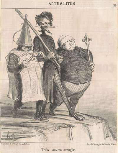 Tři chudí slepí lidé od Honoré Daumier