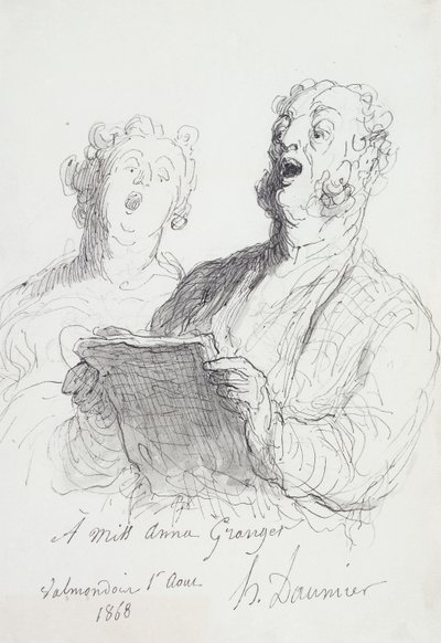 Dva zpěváci; Dva zpěváci, 1868 od Honoré Daumier