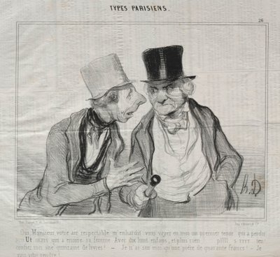 Types Parisiens, deska 26: Ano, pane, váš úctyhodný vzduch mě povzbuzuje..., 29. května 1840. od Honoré Daumier