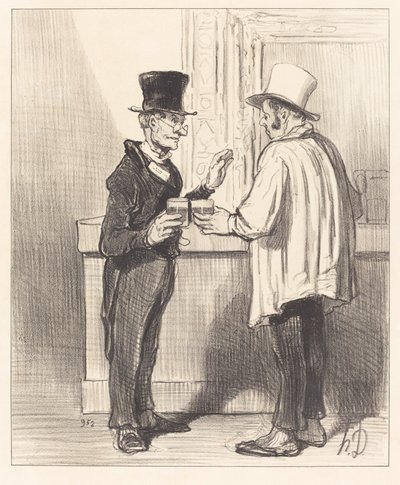 Obránce... chatující... ve své obvyklé kanceláři od Honoré Daumier