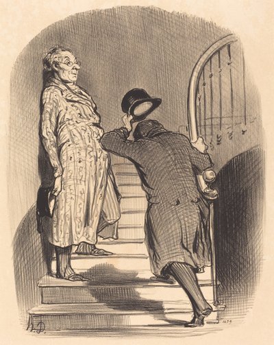 Nájemce, který přesně platí svůj termín od Honoré Daumier