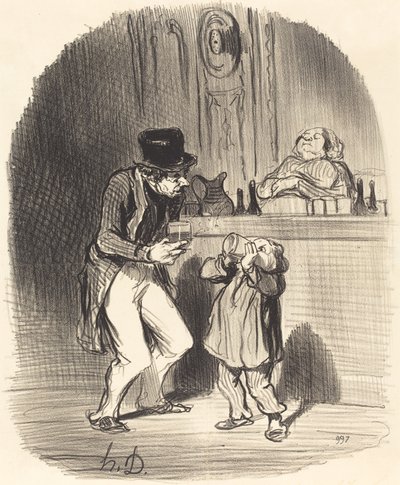 Otec, který nutí svého syna vysát... od Honoré Daumier