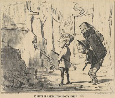 Důsledky demolic v Paříži od Honoré Daumier