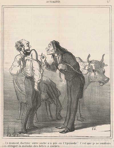 Počkat...vaše kráva neměla propuknutí? ... od Honoré Daumier