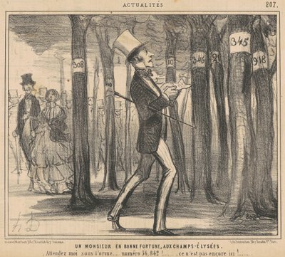 Gentleman, který má štěstí na Champs-Elysées od Honoré Daumier