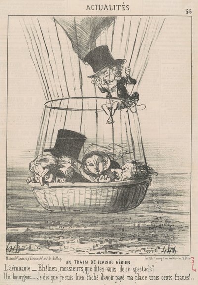 Letecký zábavní vlak od Honoré Daumier