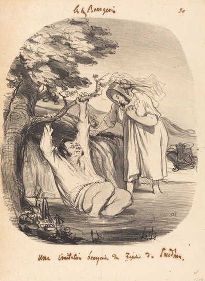 Buržoazní imitace Zephiru od Prudhona od Honoré Daumier
