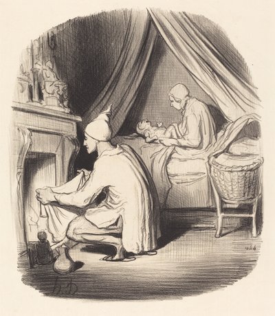 Neklidná noc od Honoré Daumier