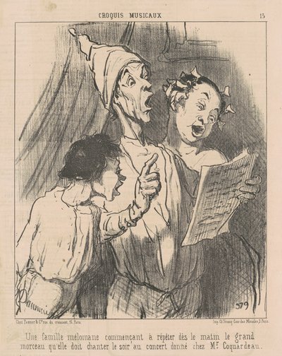 Rodina milující hudbu... od Honoré Daumier