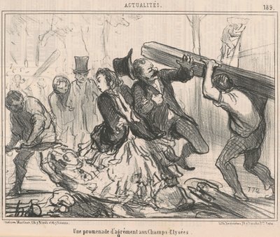 Příjemná procházka po Champs-Elysées od Honoré Daumier