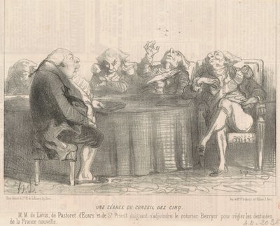 Jednání pětičlenné rady od Honoré Daumier