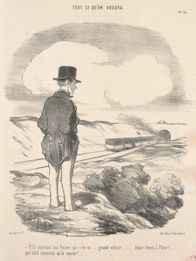 Přesto je tady moje žena, která odchází... od Honoré Daumier