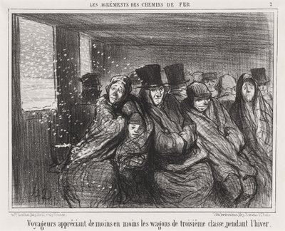 Cestovatelé stále méně milují vagony třetí třídy... od Honoré Daumier