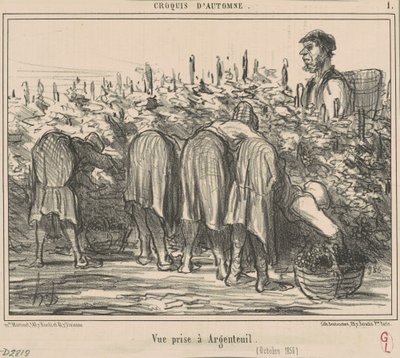 Pohled pořízený v Argenteuil (říjen 1856) od Honoré Daumier