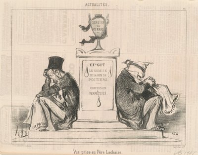 Pohled pořízený na Père Lachaise od Honoré Daumier