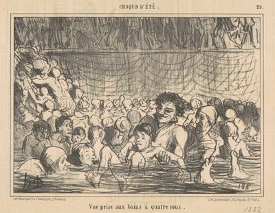 Pohled na čtyři-sous lázně od Honoré Daumier