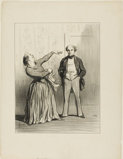 "- Manželé opravdu nejsou to, čemu marnivý lid rád věří!", deska 3 z knihy Les Divorceuses od Honoré Victorin Daumier