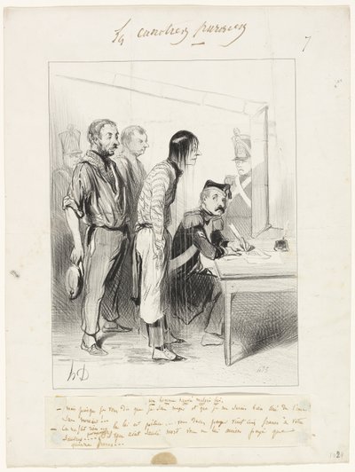 Muž zachráněný proti své vůli, sedmý talíř z knihy Les Canotiers Parisiens od Honoré Victorin Daumier