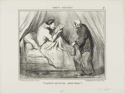 "Protest na Nový rok! To je štěstí! ...........," deska 42 z Croquis Parisiens od Honoré Victorin Daumier