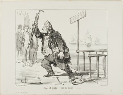 "Vše je ztraceno - zachraňte pokladnu" od Honoré Victorin Daumier