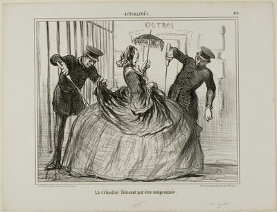 Crinolines jsou najednou podezřelé, talíř 419 z Actualités od Honoré Victorin Daumier