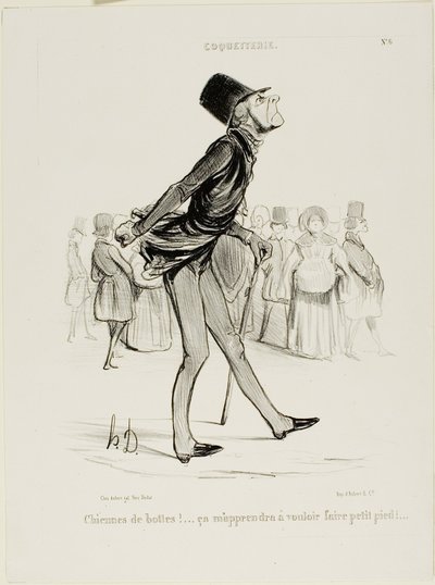 Zatracené boty! To mě naučí dělat menší kroky..." talíř 6 z Coquetterie od Honoré Victorin Daumier