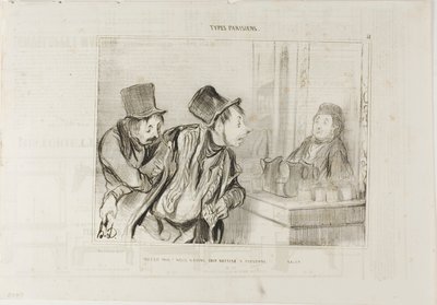 "Vše je zaplaceno A nikoho jsme neurazili... Ahoj," deska 31 z Types Parisiens od Honoré Victorin Daumier