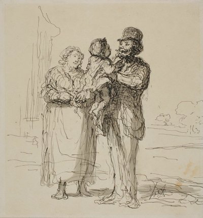 Rodinná scéna od Honoré Victorin Daumier