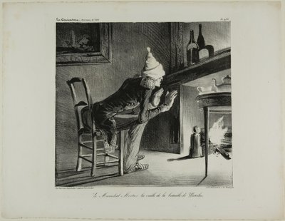 Generál Mortier, večer před bitvou u Waterloo, štítek 456 od Honoré Victorin Daumier