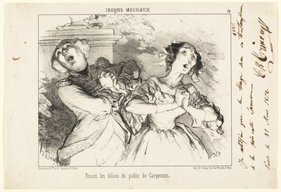 Zpřístupnění požitků z Carpentrasu veřejnosti, deska 16 z Croquis Musicaux od Honoré Victorin Daumier