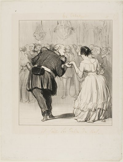 Těší se z plesu, deska 10 z knihy Les Banqueteurs od Honoré Victorin Daumier