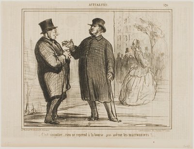 Je to zvláštní: na burze se nic nezvedá, ani kaštany!, talíř 520 z Actualités od Honoré Victorin Daumier