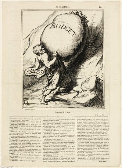 Stejně jako Sisyfos, deska 27 z Actualités od Honoré Victorin Daumier