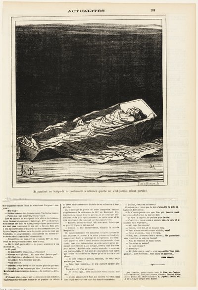 Mezitím stále trvají na tom, že nikdy nebyla lepší, talíř 183 z Actualités od Honoré Victorin Daumier