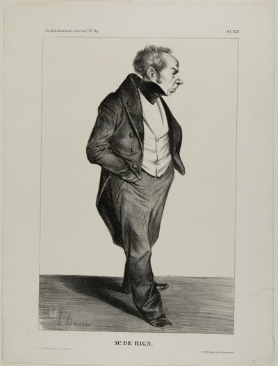 Pan De Rign, talíř 333 od Cartooning Celebrities od Honoré Victorin Daumier