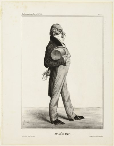 Pan Sébast ...., talíř 281 z knihy Cartooning Celebrities (Karikatury osobností) od Honoré Victorin Daumier